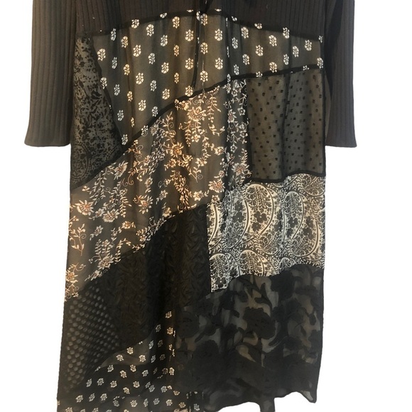 Anthropologie Maeve Belle Noir Patchwork Midi Dress Size Small - Picture 4 of 12